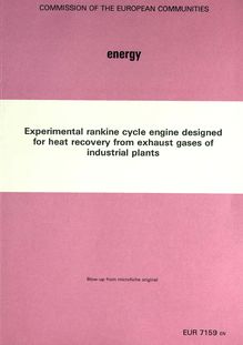 Experimental rankine cycle engine designed for heat recovery from exhaust gases of industrial plants. Final report