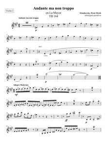 Partition violons I, Andante ma non troppo, A major, Tchaikovsky, Pyotr
