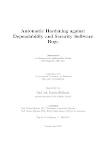 Automatic hardening against dependability and security software bugs [Elektronische Ressource] / eingereicht von Martin Süßkraut