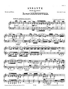 Partition complète, Andante favori, F major, Beethoven, Ludwig van par Ludwig van Beethoven