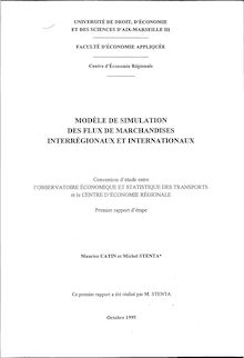 Modèle de simulation des flux de marchandises interrégionaux et internationaux. : 9985_1