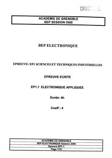 Electronique appliquée 2000 BEP - Electronique