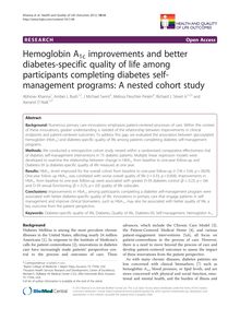 Hemoglobin A1c improvements and better diabetes-specific quality of life among participants completing diabetes self-management programs: A nested cohort study