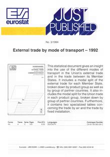 External trade by mode of transport - 1992. No. 3/1994