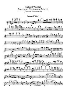 Partition flûte 1, 2, 3, Piccolo, Großer Festmarsch, WWV 110, Wagner, Richard