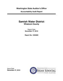 Accountability Audit Report Samish Water District Whatcom County
