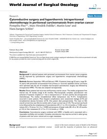 Cytoreductive surgery and hyperthermic intraperitoneal chemotherapy in peritoneal carcinomatosis from ovarian cancer