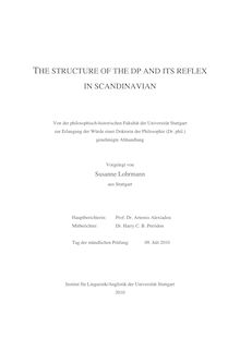 The structure of the DP and its reflex in Scandinavian [Elektronische Ressource] / vorgelegt von Susanne Lohrmann
