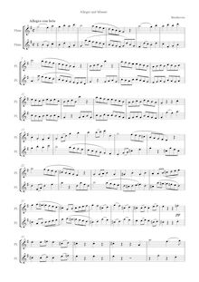 Partition complète, Duo pour 2 flûtes, Allegro and Minuet, G major