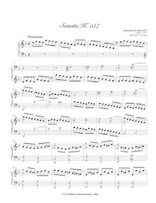 Partition Sonata, K.517, 55 clavier sonates, Keyboard, Scarlatti, Domenico