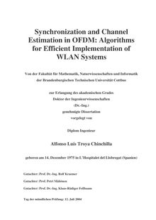 Synchronization and channel estimation in OFDM [Elektronische Ressource] : algorithms for efficient implementation of WLAN systems / Alfonso Luís Troya Chinchilla
