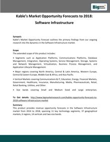 Kable’s Market Opportunity Forecasts to 2018:  Software Infrastructure