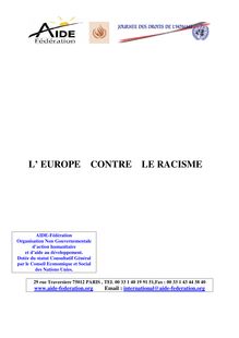 L  EUROPE CONTRE LE RACISME