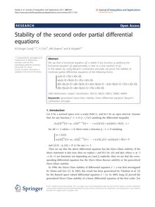 Stability of the second order partial differential equations