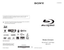 Notice Lecteur Blu-ray Disc Sony  BDP-S770