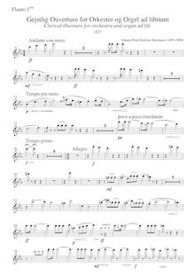 Partition flûte 1, Gejstlig Ouverture pour Orkester og Orgel ad libitum