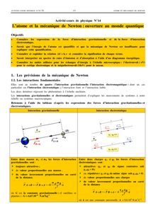Activité de physique 14 - L atome et la mécanique de Newton ...