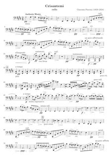 Partition violoncelle, Crisantemi, C# Minor, Puccini, Giacomo