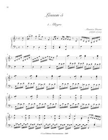 Partition , Lesson en F major, A Collection of leçons pour pour clavecin