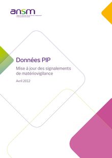 Synthèse des données d’incidents déclarés chez les femmes porteuses d’implants PIP 04/06/2012