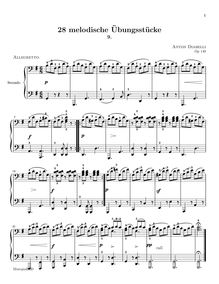 Partition No. 9, 28 Melodische übungstücke, Melodic Practice Pieces
