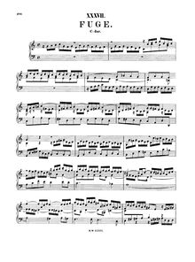 Partition complète, Fugue, C major, Bach, Johann Sebastian