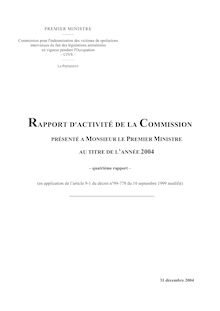 Rapport d activité de la Commission présenté à Monsieur le Premier ministre au titre de l année 2004 - quatrième rapport -