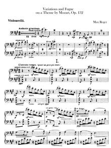 Partition violoncelles, Variationen und Fuge über ein Thema von W. A. Mozart