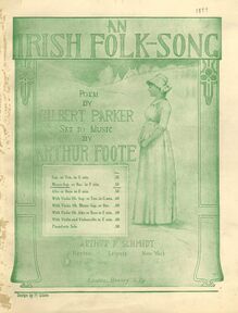 Partition Cover Page (color), An Irish Folk Song, Foote, Arthur