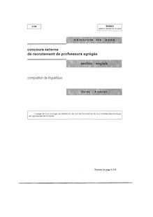 Composition de linguistique 2004 Agrégation d anglais Agrégation (Externe)