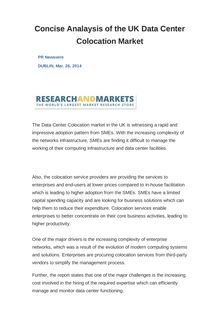 Concise Analaysis of the UK Data Center Colocation Market