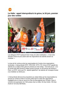 La Halle : appel intersyndical à la grève, le 24 juin, premier jour des soldes