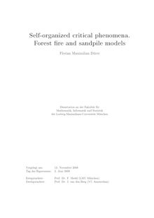 Self-organized critical phenomena [Elektronische Ressource] : forest fire and sandpile models / Florian Maximilian Dürre
