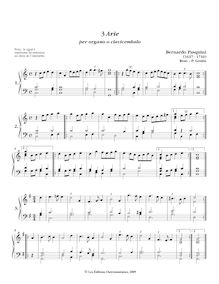 Partition 3 Arie (C major, C major, G major), Arie diversi pour clavier instrument