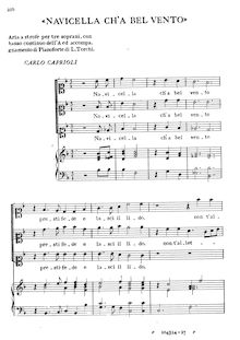 Partition complète, Navicella ch a bel vento, Caproli, Carlo