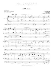 Partition , Méditation, 24 Pièces en style libre pour Orgue ou Harmonium, Op.31