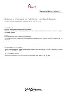 Note sur la pharmacie de l hôpital de Nuits-Saint-Georges - article ; n°244 ; vol.68, pg 15-16