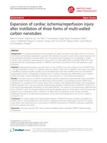 Expansion of cardiac ischemia/reperfusion injury after instillation of three forms of multi-walled carbon nanotubes