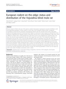 European rodent on the edge: status and distribution of the Vojvodina blind mole rat