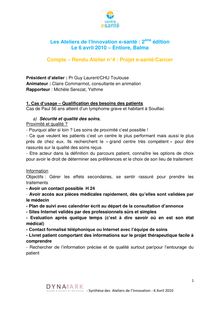 Atelier n°4 - Les Ateliers de l'Innovation e-santé : 2ème édition ...