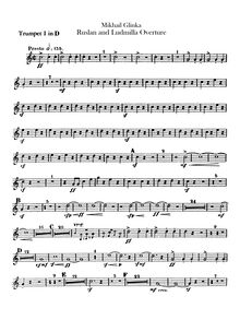 Partition trompette 1, 2 (D), Руслан и Людмила, Ruslan and Ludmila