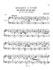 Partition , Der Müller und der Bach (S.565/2), Müllerlieder von Franz Schubert