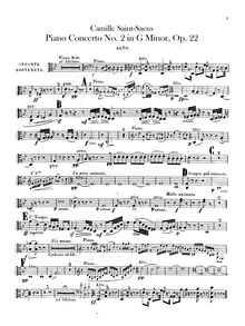 Partition altos, Deuxième Concerto pour Piano et Orchestre, Op.22
