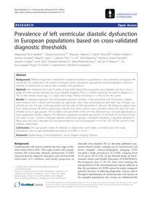 Prevalence of left ventricular diastolic dysfunction in European populations based on cross-validated diagnostic thresholds