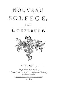 Partition Complete Book, Nouveau solfége, Lefebvre, Louis Antoine