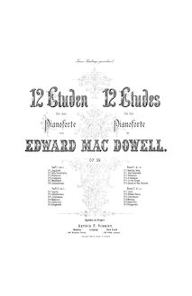 Partition complète, 12 Etudes, MacDowell, Edward