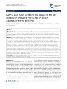 NONO and RALY proteins are required for YB-1 oxaliplatin induced resistance in colon adenocarcinoma cell lines