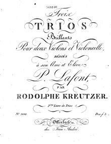 Partition violoncelle, 3 Trios Brillants pour deux Violons et Violoncelle