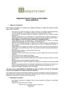 Réglement CHASSE A LA  JOURNEE-2009-2010