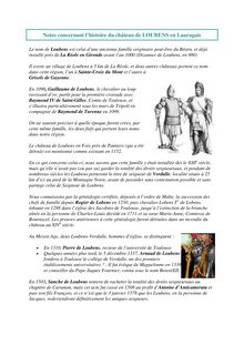 Notes concernant l histoire du château de LOUBENS en Lauragais